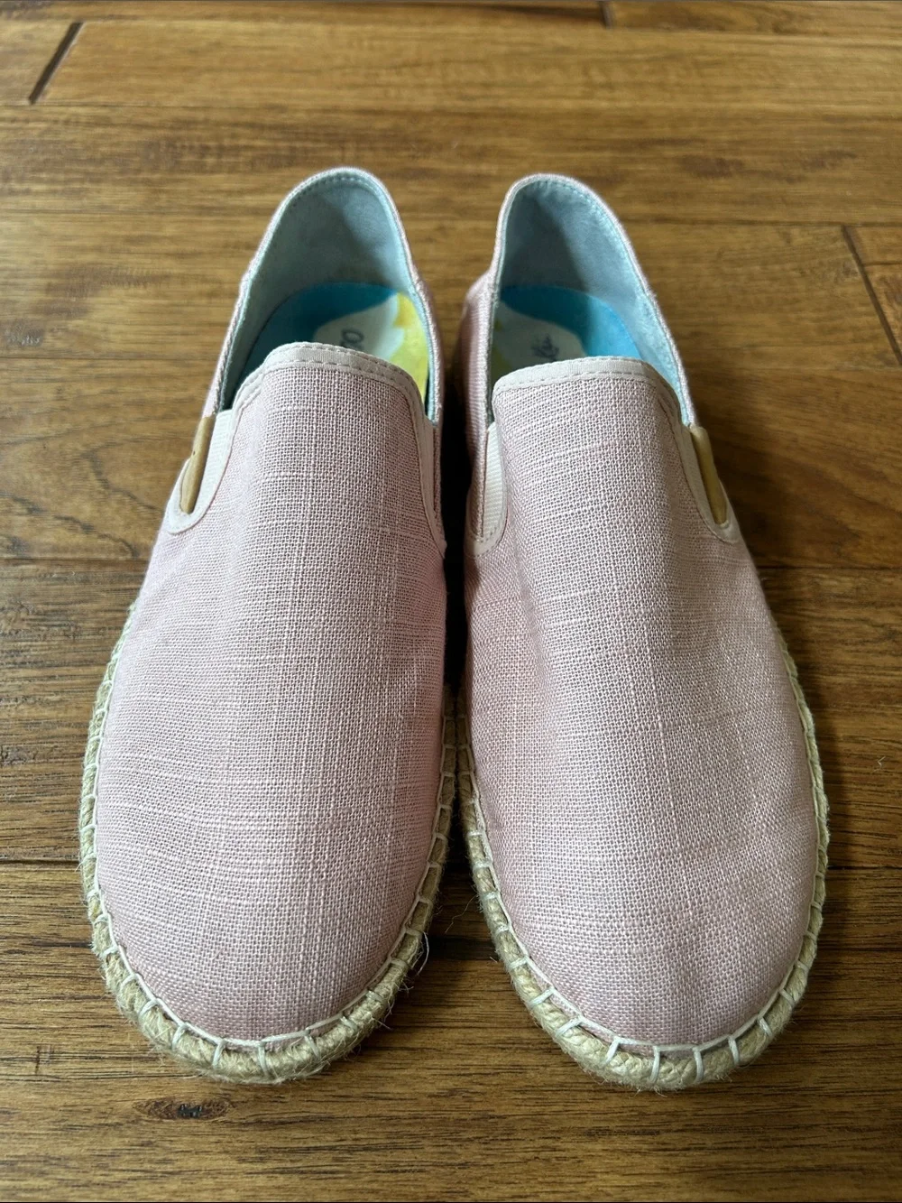 OluKai Kaula Pa'a Kapa Convertible Espadrille Flats Slip On Shoes Pink Linen 8.5